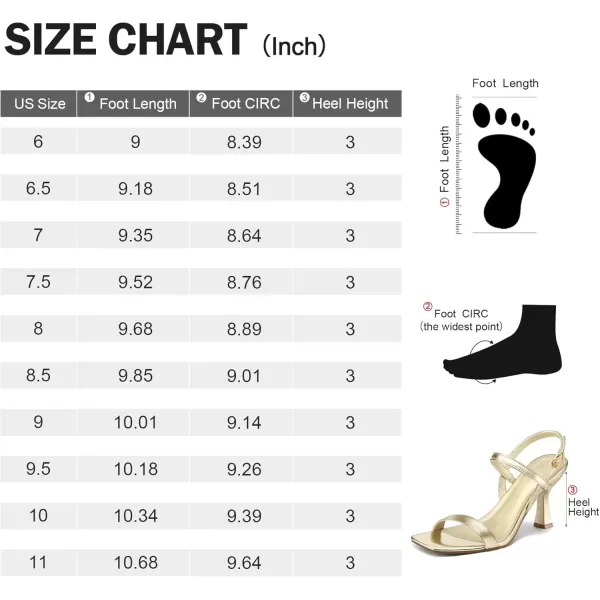 imagemysoft Womens Stiletto Heels Open Square Toe Ankle Strap Dressy Shoes 3 Inch Heeled SandalsGold Pu