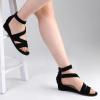 imagemysoft Womens Ankle Strap Low Wedge Sandals Open Toe Wedding Dress Shoes with ZipperBlack Nubuck