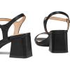 imagemysoft Womens Chunky Block Low Heels Open Toe Ankle Strap Heeled Sandals Comfortable Square Toe Wedding Party Dress Pump ShoesBlack Pu