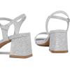 imagemysoft Womens Chunky Block Low Heels Open Toe Ankle Strap Heeled Sandals Comfortable Square Toe Wedding Party Dress Pump ShoesSilver Glitter