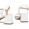 imagemysoft Womens Chunky Block Low Heels Open Toe Ankle Strap Heeled Sandals Comfortable Square Toe Wedding Party Dress Pump ShoesWhite Pu