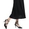 imagemysoft Womens Pumps Pointed Toe Stiletto Ankle Strap Closed Toe Low Heel Wedding Party Dress ShoesBlack Pu