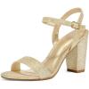 imagemysoft Womens Chunky Block Heels 33IN Open Toe Ankle Strap High Heeled Sandals Wedding Party Dress Pump ShoesGold Glitter