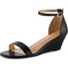 imagemysoft Womens Open Toe Ankle Strap Low Wedge Sandals Formal 2 Inch Dress Shoes