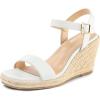 imagemysoft Womens Platform Espadrille Wedge Sandals Open Toe Ankle Strap Buckle Casual Summer Dressy SandalsWhite