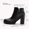 imagemysoft Womens Ankle Boots Chunky High Heel Zipper Booties