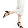 imagemysoft Womens Chunky Block Heels 33IN Open Toe Ankle Strap High Heeled Sandals Wedding Party Dress Pump ShoesBlack Pu