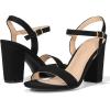 imagemysoft Womens Chunky Block Heels 33IN Open Toe Ankle Strap High Heeled Sandals Wedding Party Dress Pump ShoesBlack Suede