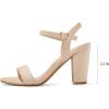 imagemysoft Womens Chunky Block Heels 33IN Open Toe Ankle Strap High Heeled Sandals Wedding Party Dress Pump ShoesNude Nubuck