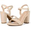 imagemysoft Womens Chunky Block Heels 33IN Open Toe Ankle Strap High Heeled Sandals Wedding Party Dress Pump ShoesNude Nubuck