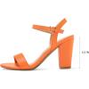 imagemysoft Womens Chunky Block Heels 33IN Open Toe Ankle Strap High Heeled Sandals Wedding Party Dress Pump ShoesOrange