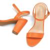 imagemysoft Womens Chunky Block Heels 33IN Open Toe Ankle Strap High Heeled Sandals Wedding Party Dress Pump ShoesOrange