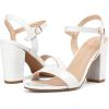 imagemysoft Womens Chunky Block Heels 33IN Open Toe Ankle Strap High Heeled Sandals Wedding Party Dress Pump ShoesWhite Patent