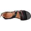 imagemysoft Womens Low Wedge Sandals Open Toe Ankle Strap Gladiator Sandals Dress Shoes with ZipperBlack Puupgrade