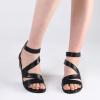 imagemysoft Womens Low Wedge Sandals Open Toe Ankle Strap Gladiator Sandals Dress Shoes with ZipperBlack Puupgrade