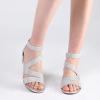 imagemysoft Womens Low Wedge Sandals Open Toe Ankle Strap Gladiator Sandals Dress Shoes with ZipperSilverupgrade