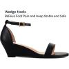 imagemysoft Womens Open Toe Ankle Strap Low Wedge Sandals Formal 2 Inch Dress Shoes