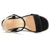 imagemysoft Womens Platform Espadrille Wedge Sandals Open Toe Ankle Strap Buckle Casual Summer Dressy SandalsBraid Black