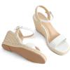 imagemysoft Womens Platform Espadrille Wedge Sandals Open Toe Ankle Strap Buckle Casual Summer Dressy SandalsBraid White