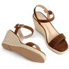 imagemysoft Womens Platform Espadrille Wedge Sandals Open Toe Ankle Strap Buckle Casual Summer Dressy SandalsBrown