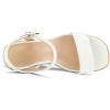 imagemysoft Womens Platform Espadrille Wedge Sandals Open Toe Ankle Strap Buckle Casual Summer Dressy SandalsWhite