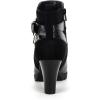 imagemysoft Womens Zipper Booties Chunky Stacked Heel Ankle Boots Buckle Strap AnkleBlack Buckle