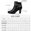 imagemysoft Womens Zipper Booties Chunky Stacked Heel Ankle Boots Buckle Strap AnkleBlack Buckle