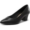 imagemysoft Womens Chunky Stacked Heel Pumps Closed Toe Dress Shoes Comfortable Slip On PumpsBlack