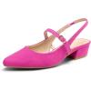 imagemysoft Womens Slingback Mary Jane Pumps Block Low Heel Adjustable Buckle Dress ShoesHot Pink Suede