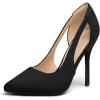 imagemysoft Womens Stiletto Heels Pumps Closed Toe 4IN Cut Out High Heels Pointed Toe Dress ShoesBlack Suede