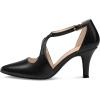 imagemysoft Womens Closed Toe Dress Shoes 3 inch Stiletto Heels Cross Strap Pointed Toe Wedding Prom Party PumpsBlack