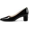 imagemysoft Womens Pointed Toe Pumps 2 Inch Chunky Block Low Heels Dressy Shoes Slip On PumpsBlack Patent