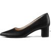 imagemysoft Womens Pointed Toe Pumps 2 Inch Chunky Block Low Heels Dressy Shoes Slip On PumpsBlack Pu