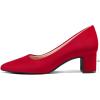 imagemysoft Womens Pointed Toe Pumps 2 Inch Chunky Block Low Heels Dressy Shoes Slip On PumpsRed