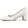 imagemysoft Womens Pointed Toe Pumps 2 Inch Chunky Block Low Heels Dressy Shoes Slip On PumpsWhite