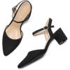 imagemysoft Womens Pumps 2 Inch Chunky Block Heel Pointed Toe Ankle Strap Slingback Wedding Party Dress ShoesBlack Nubuck