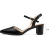 imagemysoft Womens Pumps 2 Inch Chunky Block Heel Pointed Toe Ankle Strap Slingback Wedding Party Dress ShoesBlack Pu