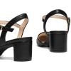 imagemysoft Womens Pumps 2 Inch Chunky Block Heel Pointed Toe Ankle Strap Slingback Wedding Party Dress ShoesBlack Pu