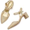 imagemysoft Womens Pumps 2 Inch Chunky Block Heel Pointed Toe Ankle Strap Slingback Wedding Party Dress ShoesGold Glitter