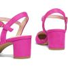 imagemysoft Womens Pumps 2 Inch Chunky Block Heel Pointed Toe Ankle Strap Slingback Wedding Party Dress ShoesHot Pink Suede