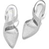 imagemysoft Womens Pumps 2 inch Low Heel Pointed Toe Slingback Wedding Party Dress ShoesSilver