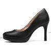 imagemysoft Womens Pumps Closed Toe High Heel Pumps Round Toe Platform Dress ShoesBlack