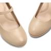 imagemysoft Womens Pumps Closed Toe Mary Jane Pumps Round Toe Platform High Heel Dress ShoesNude