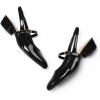 imagemysoft Womens Slingback Mary Jane Pumps Block Low Heel Adjustable Buckle Dress ShoesBlack Patent
