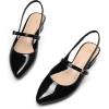 imagemysoft Womens Slingback Mary Jane Pumps Block Low Heel Adjustable Buckle Dress ShoesBlack Patent