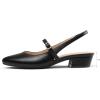 imagemysoft Womens Slingback Mary Jane Pumps Block Low Heel Adjustable Buckle Dress ShoesBlack Pu