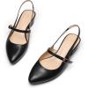 imagemysoft Womens Slingback Mary Jane Pumps Block Low Heel Adjustable Buckle Dress ShoesBlack Pu