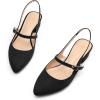 imagemysoft Womens Slingback Mary Jane Pumps Block Low Heel Adjustable Buckle Dress ShoesBlack Suede