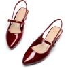 imagemysoft Womens Slingback Mary Jane Pumps Block Low Heel Adjustable Buckle Dress ShoesBurgundy Patent