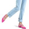 imagemysoft Womens Slingback Mary Jane Pumps Block Low Heel Adjustable Buckle Dress ShoesHot Pink Suede